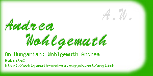 andrea wohlgemuth business card